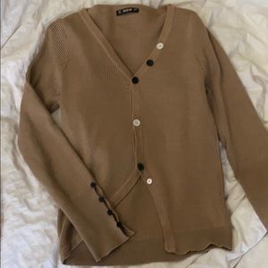 Camel Different button cardigan